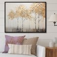 thumbnail image 1 of Designart "Golden Tree Tranquility In Minimalism" Landscape Trees Floater Framed Wall Art Prints, 1 of 5