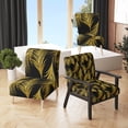 thumbnail image 1 of Designart "Golden Tropical Leaves Pattern" Upholstered Modern Accent Chair - Arm Chair, 1 of 5