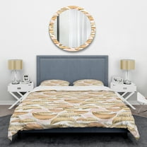 Designart 'Golden Tropical Pattern III' Mid-Century Modern Duvet Cover Set