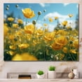 thumbnail image 1 of Designart "Golden Verdant Ranunculus Sunlit Blooms" Floral Wall Art Living Room, 1 of 5
