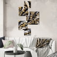 thumbnail image 1 of Designart "Golden Wave Reflections VII" Abstract Painting Living Room Set, 1 of 5