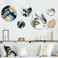 thumbnail image 1 of Designart "Golden and Azure Geode Marble II" Abstract Marble Metal Wall Art Set of 5 Piece, 1 of 5