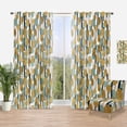 thumbnail image 1 of Designart 'Golden and Blue Glitter Circles' Modern & Contemporary Curtain Panel, 1 of 4