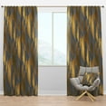 thumbnail image 1 of Designart 'Golden and Gray Polygon Pattern' Mid-Century Modern Blackout Curtain Panel, 1 of 4