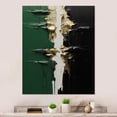 thumbnail image 1 of Designart "Golden Merge of Green and Black Ink II" Abstract Painting Metal Wall Art - Abstract Green Modern Bedroom Wall Art, 1 of 6