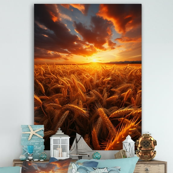 Designart "Golden landscapes A Mesmerizing" Landscape & Nature Canvas Print