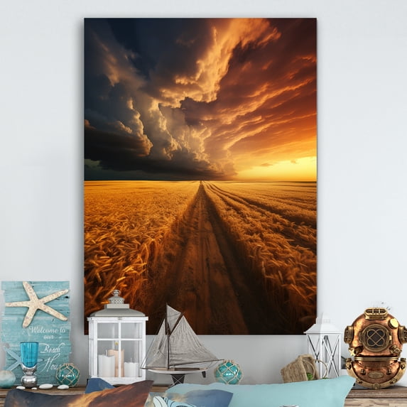 Designart "Golden landscapesa Mesmerizing Landscape" Landscape & Nature Metal Art Print
