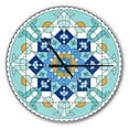 thumbnail image 1 of Designart 'Gorgeous Blue Morroccan tile ' Modern wall clock, 1 of 3
