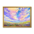 thumbnail image 1 of Designart 'Gorgeous Clouds Over Colorful Flowers In Field' Traditional Framed Art Print, 1 of 4