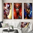 thumbnail image 1 of Designart "Gorgeous Woman in Futuristic Glamour II" Fashion Woman Framed Wall Art Set Of 3 - Blue Glam Frame Gallery Wall Set For Home Decor, 1 of 6