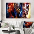 thumbnail image 1 of Designart "Gorgeous Woman in Futuristic Glamour III" Fashion Woman Wall Art Set Of 3 - Glam Red Gallery Set For Office Decor, 1 of 1