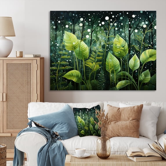 Designart "Gossamer Veil Ferns Plant art painting II" Floral Canvas Print