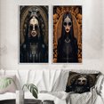 thumbnail image 1 of Designart "Gothic Glamour Woman in Dark Sunglasses III" Fashion Woman Framed Wall Art Set Of 2 - Glam Black Gallery Wall Frame Set For Home Decor, 1 of 6