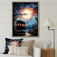thumbnail image 1 of Designart "Gothic Old Cart In A Fantasy Setting I" Old American Cart Floater Framed Wall Decor, 1 of 5