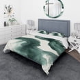 thumbnail image 1 of Designart 'Gouache Green on Gray I' Geometric Duvet Cover Set, 1 of 4