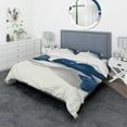 thumbnail image 1 of Designart 'Gouache Sapphire on Gray III' Geometric Duvet Cover Set, 1 of 4