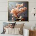 thumbnail image 1 of Designart "Graceful Blooms Of Peach Orchids" Orchids Floater Framed Canvas Prints, 1 of 5