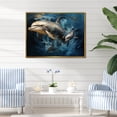 thumbnail image 1 of Designart "Graceful Dance Blue Dolphins IV" Animals Framed Wall Art - Modern Farmhouse Blue Dolphin Hallway Framed Wall Art Decor, 1 of 6
