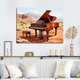 thumbnail image 1 of Designart "Graceful Desert Piano in Watercolor I" Music Wall Art - Vintage Brown Music Piano Entryway Wall Art, 1 of 4