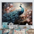 thumbnail image 1 of Designart "Graceful Elegance Displayed By A Peacock I" Animals Peacock Floater Framed Wall Decor, 1 of 5