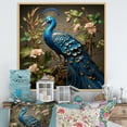 thumbnail image 1 of Designart "Graceful Elegance Displayed By A Peacock IV" Animals Peacock Floater Framed Wall Art Living Room, 1 of 5