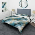 thumbnail image 1 of Designart "Graceful Elegance In Gold Artistic Marble" Marble Bedding Covert Set - Glam Bed Set With 1 Sham, 1 of 5