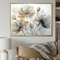 thumbnail image 1 of Designart "Graceful Grey-White Tulip Elegance I" Tulips Floater Framed Canvas Prints, 1 of 5