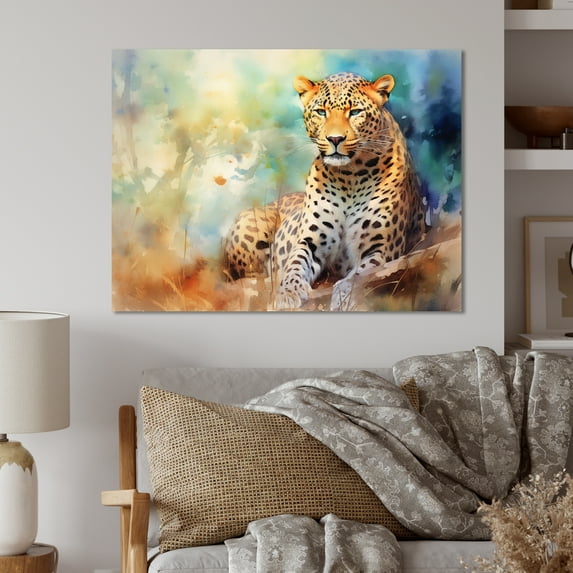 Designart "Graceful Leopard III" Animals Metal Art Print