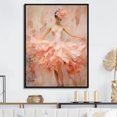 thumbnail image 1 of Designart "Graceful Movements Of A Peach Classical Carnation II" Dance Floater Framed Canvas Art Print, 1 of 5