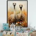 thumbnail image 1 of Designart "Graceful Shadows Of An Ostrich Couple III" Ostriches Floater Framed Canvas Art Print, 1 of 5