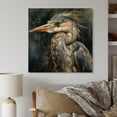 thumbnail image 1 of Designart "Graceful Waterbird Heron III" Animals Print on Natural Pine Wood, 1 of 5