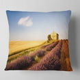 thumbnail image 1 of Designart Grain Fields with Lavender Rows - Landscape Printed Throw Pillow - 16x16, 1 of 4