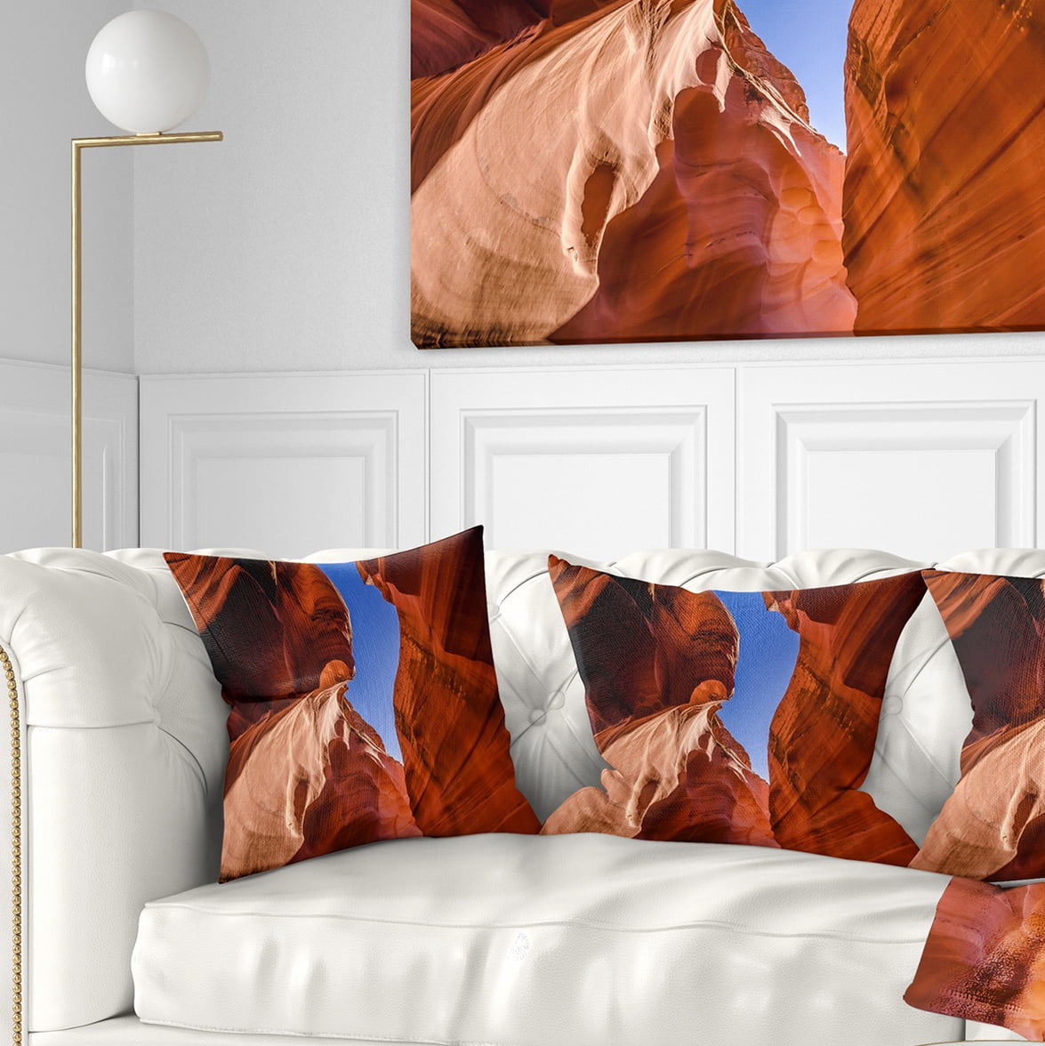 Designart Grand Antelope Canyon - Landscape Photography Throw Pillow - 16x16