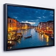 thumbnail image 1 of Designart ' Grand Canal at Night Venice ' Cityscape Photo Framed Canvas Print, 1 of 3