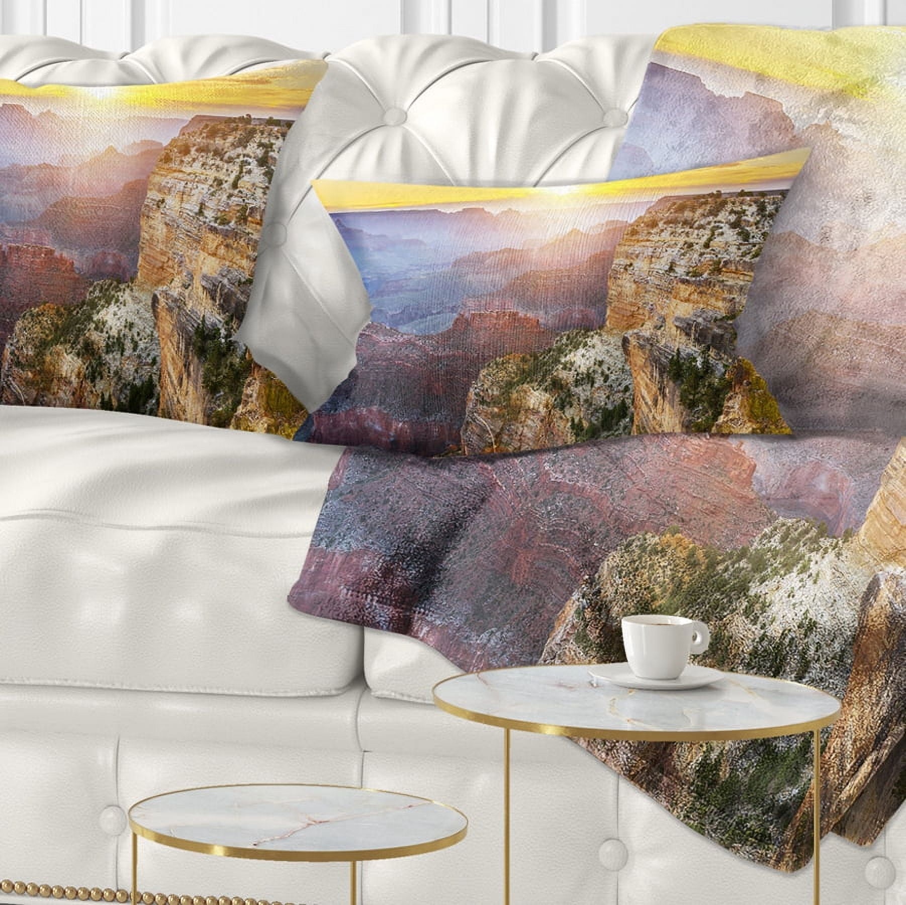 Designart Grand Canyon Landscape - Photography Throw Pillow - 12x20