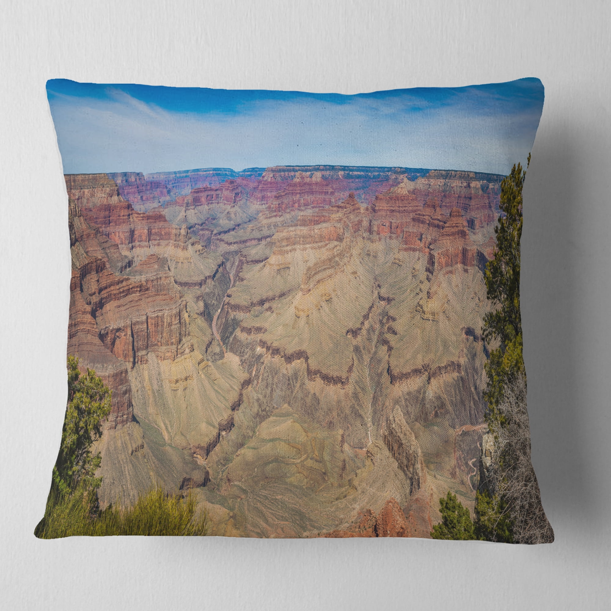 Designart Grand Canyon National Park - Landscape Printed Throw Pillow - 18x18