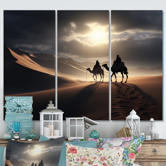Designart "Grand Dune Procession " Animals Art Living Room Set