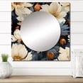 thumbnail image 1 of Designart "Grand Magnolia Display I" Floral Square Mirror For Wall Decor - Large White Square Printed Wall Mirror Art - Square Cottage Mirror - Wall Mounted Square Large Mirror, 1 of 5