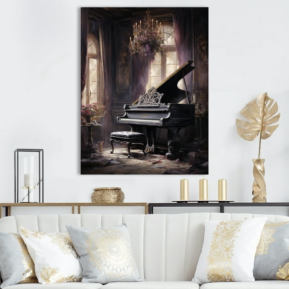 Designart "Grandeur Of The Gothic Piano" Music Canvas Wall Art