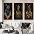 thumbnail image 1 of Designart "Graphic Anubis Iconic Egyptian Jackal God III" Egyptian Woman Framed Wall Art Set Of 3 - Gold Woman Egyptian Frame Gallery Set For Office Decor, 1 of 6