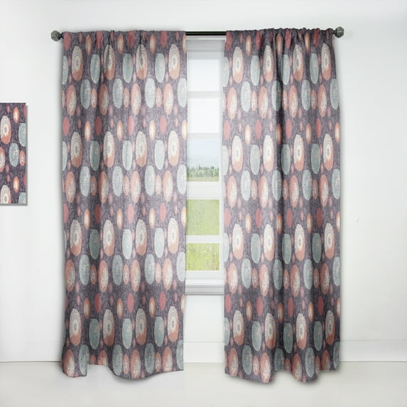 Designart 'Graphic Doodle Suns With Pattern' Modern & Contemporary Curtain Panel