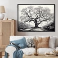 thumbnail image 1 of Designart "Graphite Reverie Monochrome Tree" Floral Floater Framed Wall Art Print, 1 of 7