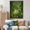 thumbnail image 1 of Designart "Grass Green Melodies On Guitar III" Music Floater Framed Wall Decor, 1 of 5