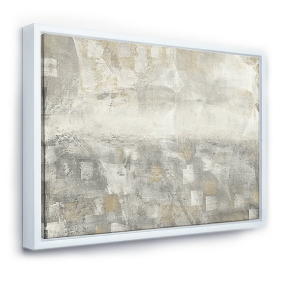 Designart ' Gray Abstract Watercolor ' Contemporary Framed Canvas