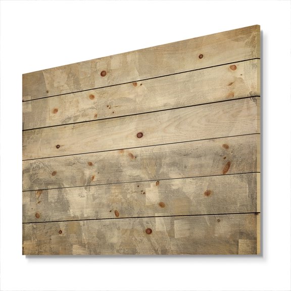 Designart 'Gray Abstract Watercolor' Contemporary Print on Natural Pine Wood