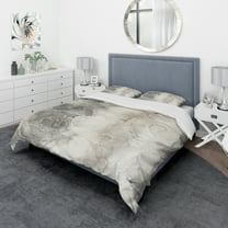 Designart 'Gray Circles I' Geometric Duvet Cover Set