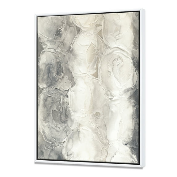 Designart ' Gray Circles I ' Modern & Contemporary Framed Canvas