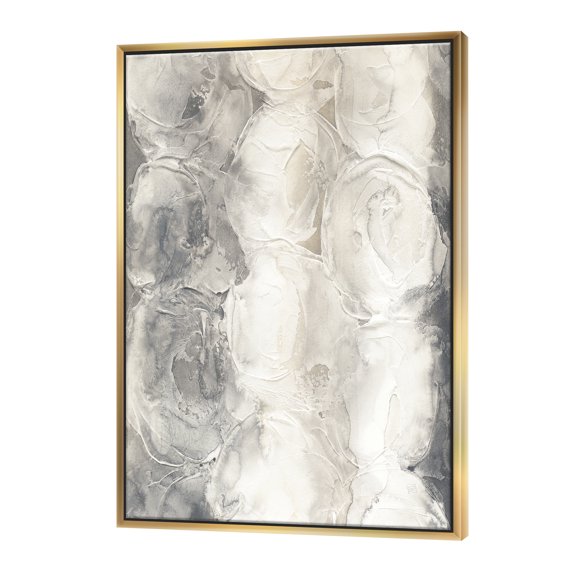 Designart ' Gray Circles I ' Modern & Contemporary Framed Canvas