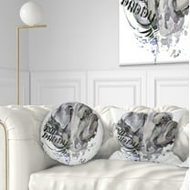 Designart Gray Dog Watercolor - Animal Throw Pillow - 12x20