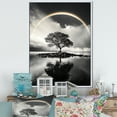 thumbnail image 1 of Designart "Grayscale Arc Rainbow Over the Tree II" Floral Floater Framed Wall Decor, 1 of 7